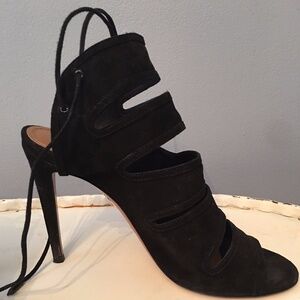Aquazzura Black Strappy Heels